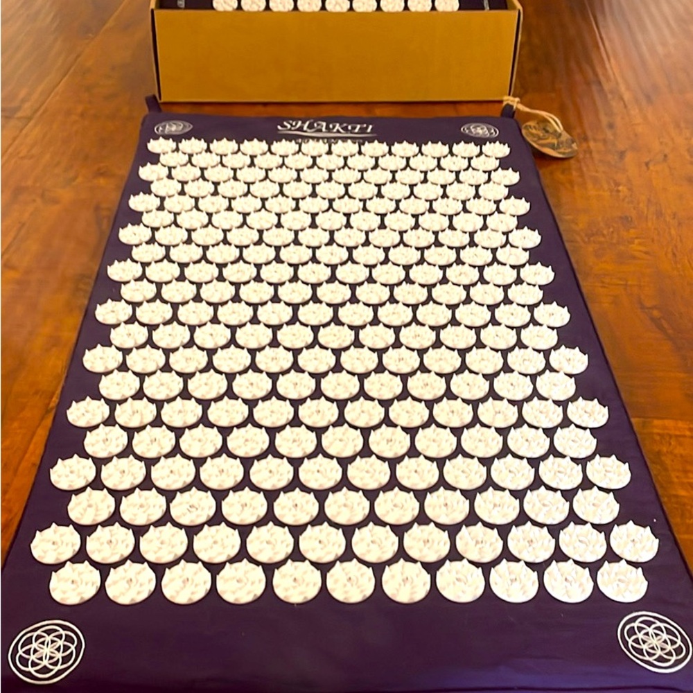 Shakti brand acupressure mat and headrest combo in purple